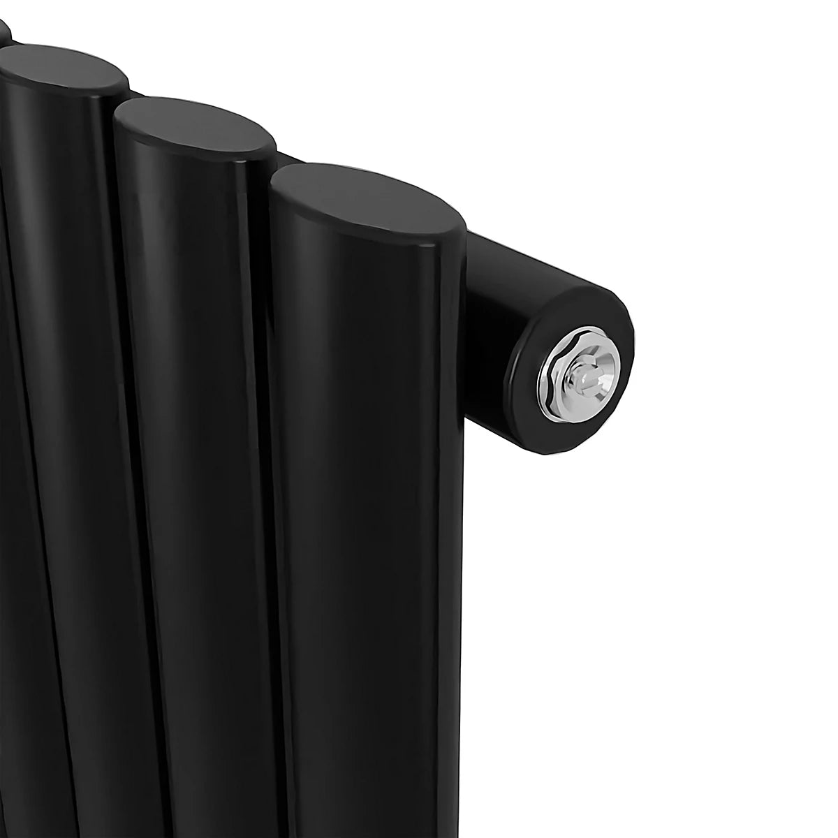 1600x354mm Vertical Single Oval Column Designer Radiator Black