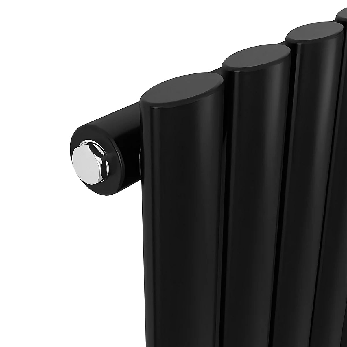 1600x354mm Vertical Single Oval Column Designer Radiator Black