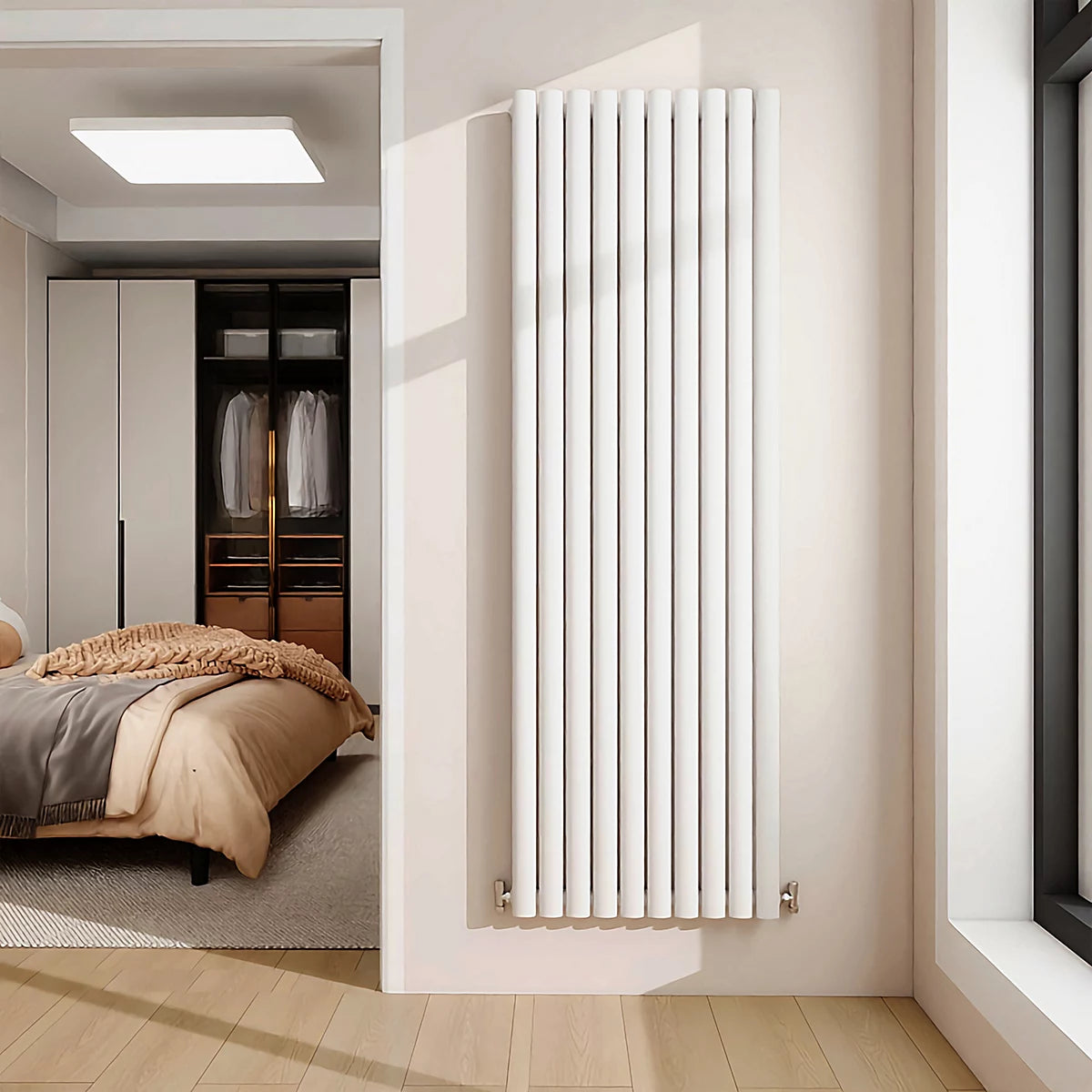 1800x590mm Vertical Single Oval Column Designer Radiator White