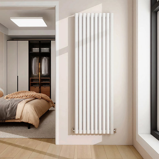 1800x590mm Vertical Single Oval Column Designer Radiator White
