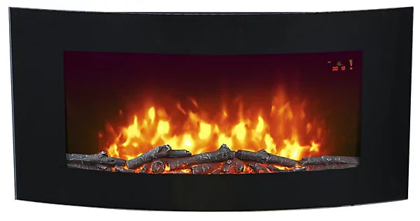 2kW Gloss Black Cast iron effect Electric Fire