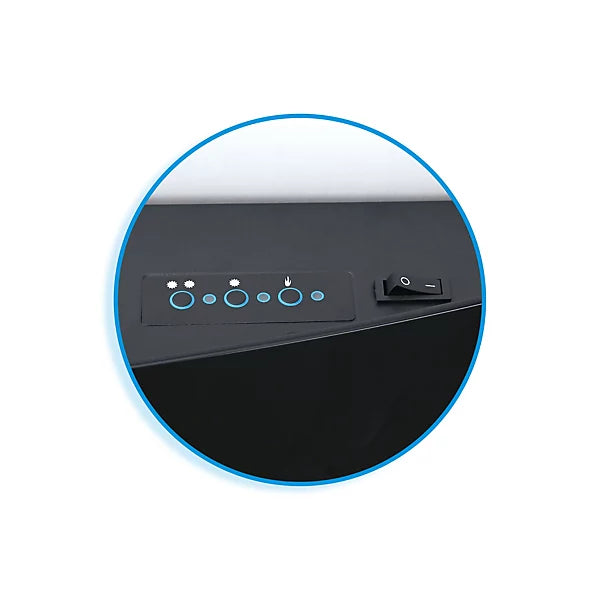 2kW Gloss Black Cast iron effect Electric Fire