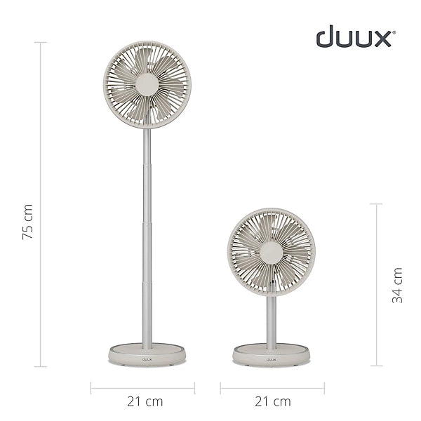 Duux Rize Stone Quiet Mark 8" 10W Desk fan