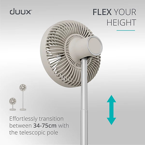 Duux Rize Stone Quiet Mark 8" 10W Desk fan