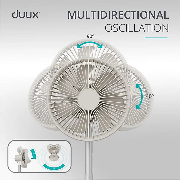 Duux Rize Stone Quiet Mark 8" 10W Desk fan