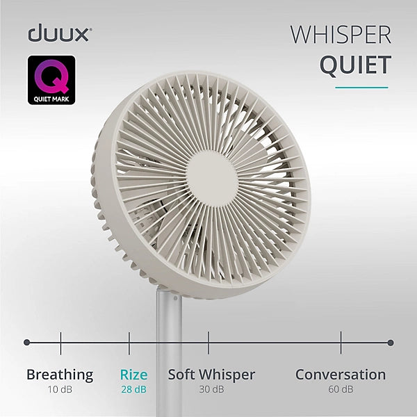 Duux Rize Stone Quiet Mark 8" 10W Desk fan