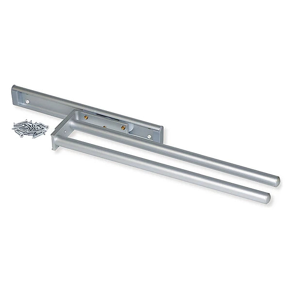 Emuca Towel rack extendable, 2 arms, Aluminium, Matt anodised