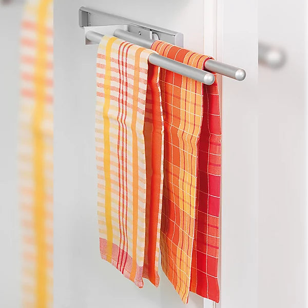 Emuca Towel rack extendable, 2 arms, Aluminium, Matt anodised