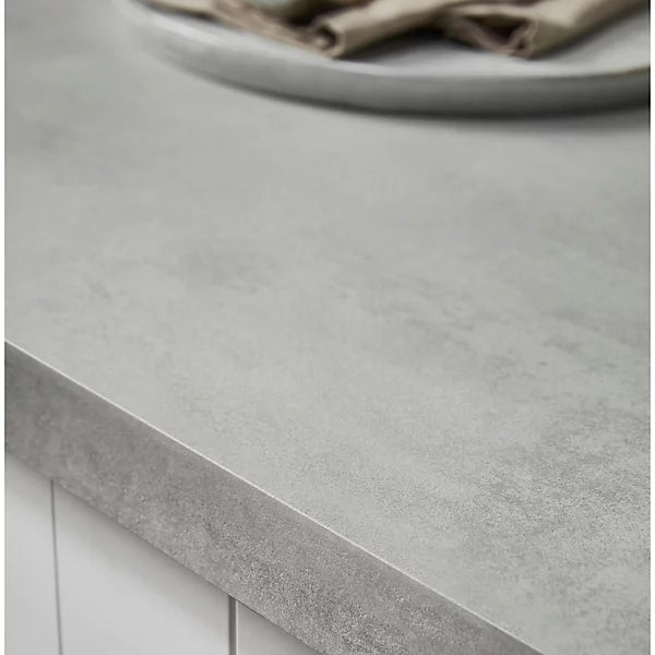 GoodHome 38mm Kala Matt Grey Concrete effect Laminate Square edge Kitchen Worktop