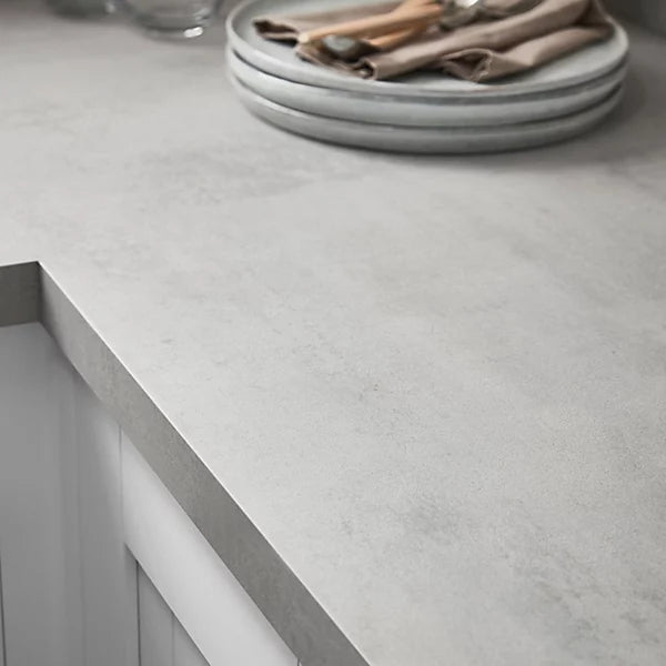 GoodHome 38mm Kala Matt Grey Concrete effect Laminate Square edge Kitchen Worktop