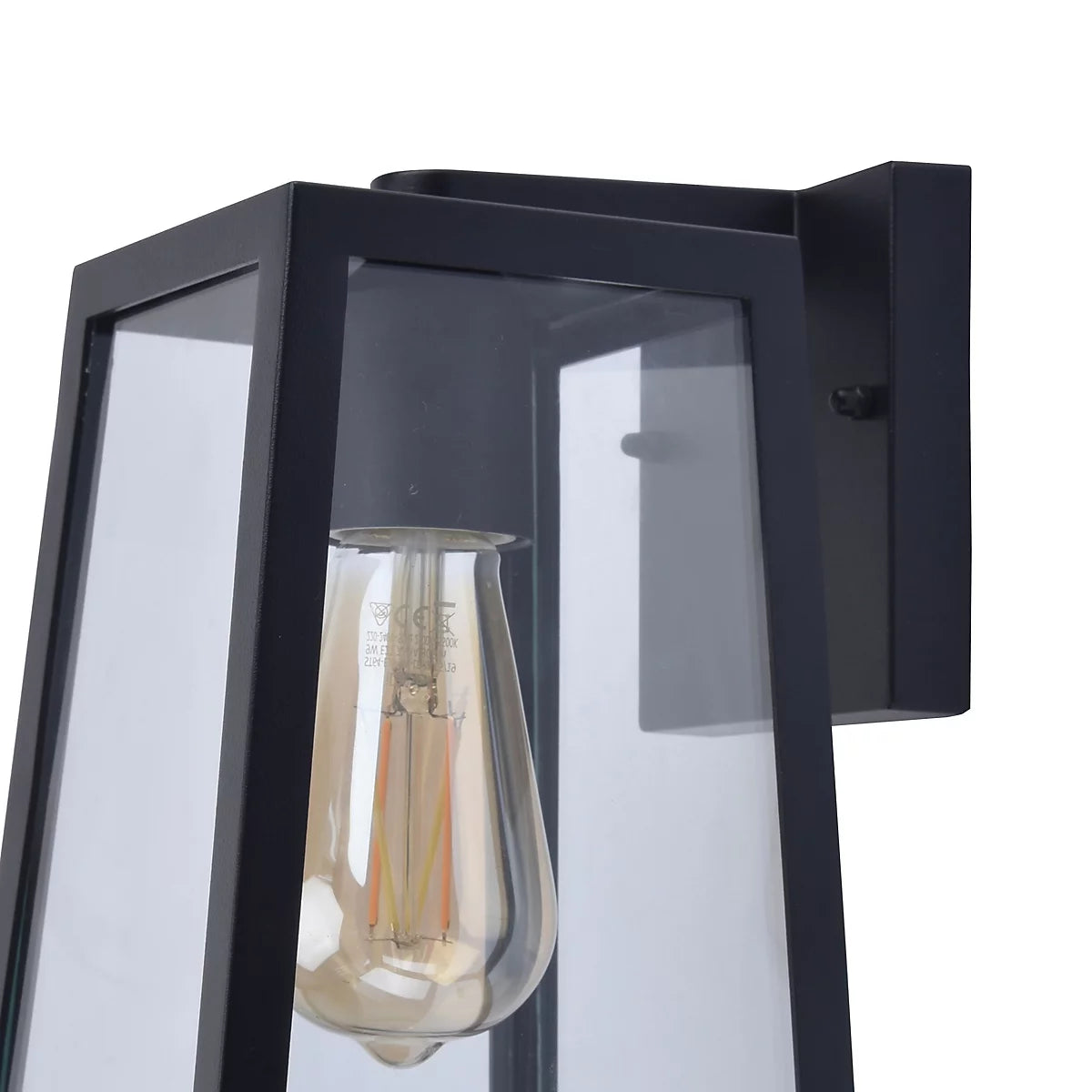 GoodHome Fixed Matt Black Mains-powered Outdoor Wall light