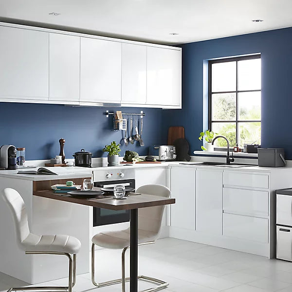 GoodHome Garcinia Integrated handle Gloss white Highline Cabinet door