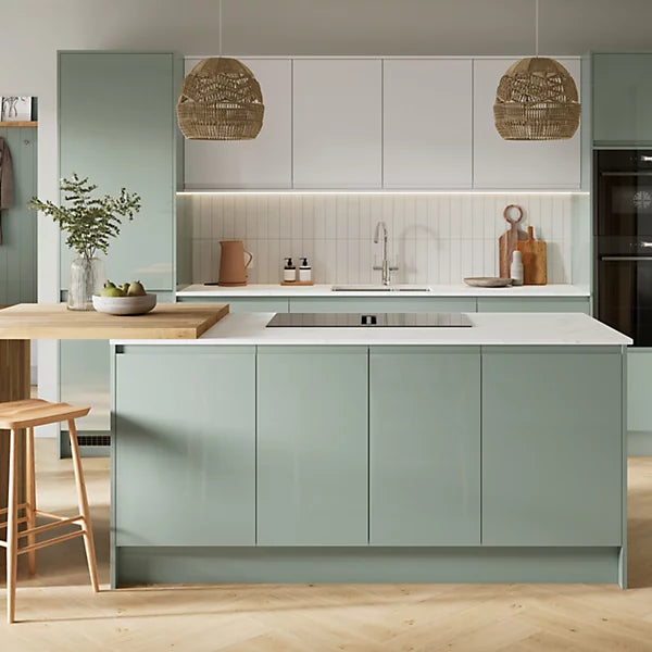 GoodHome Garcinia Integrated handle Gloss white Highline Cabinet door