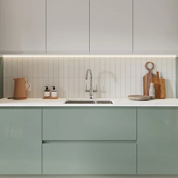GoodHome Garcinia Integrated handle Gloss white Highline Cabinet door