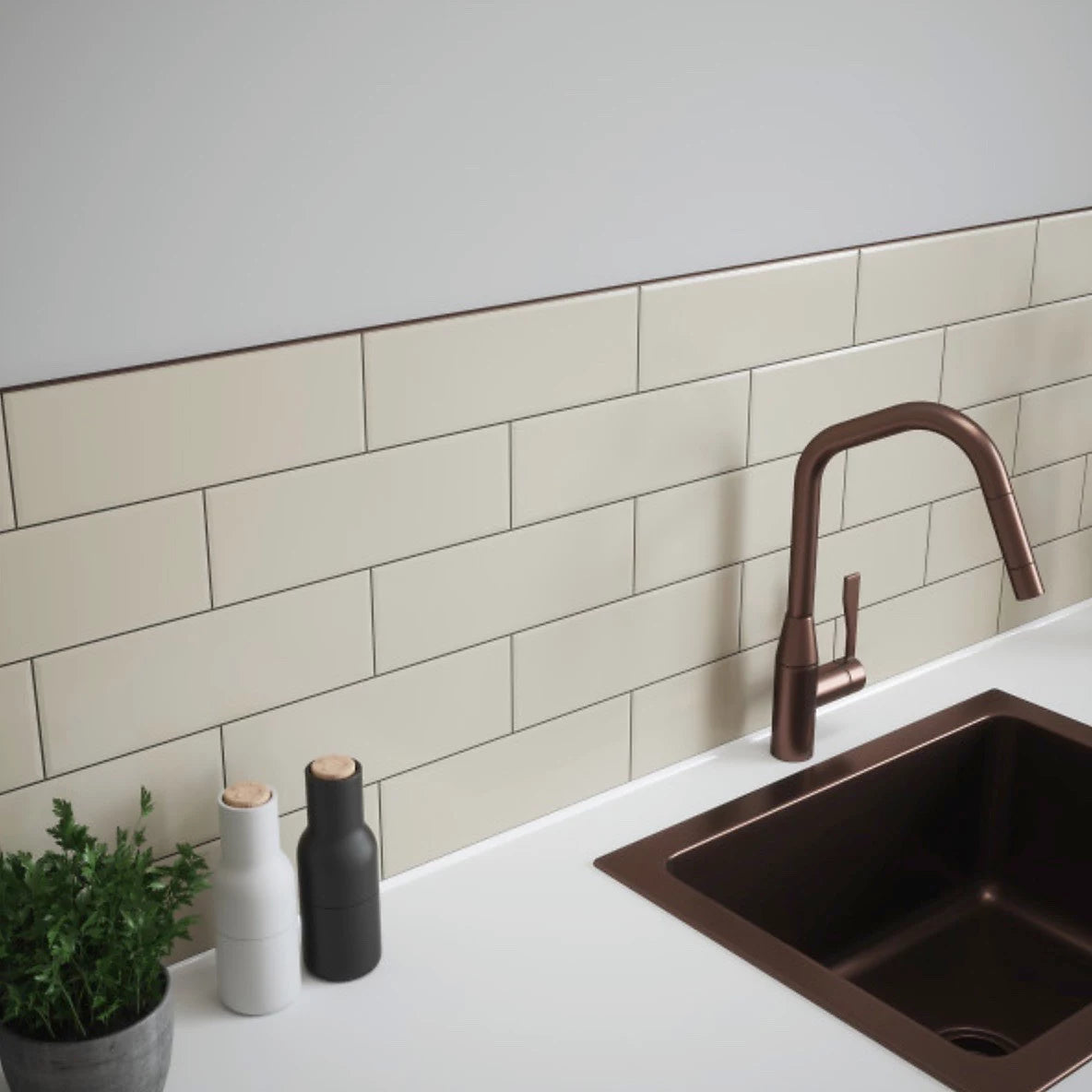 Homelux Copper Straight Edge Tile Trim for tiles up to 9mm - Value pack of 5 x 2.5m Trims