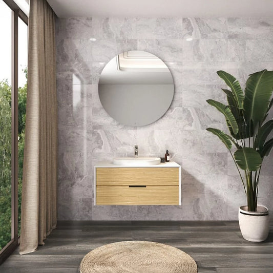 Kale Rockwell Grey Gloss Marble effect Ceramic Indoor Wall tile, Pack of 6, (L)600mm (W)300mm