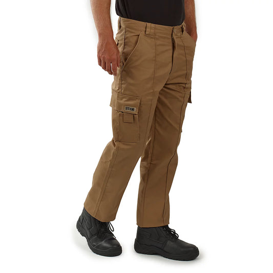 Site King Khaki Combat Cargo Work Trousers (W28, L31)
