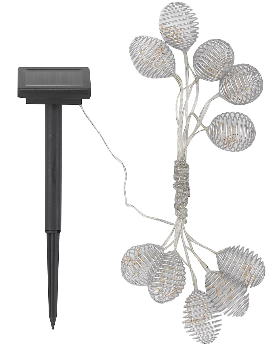 Smart Solar Spiral Solar-powered Warm white 10 LED Outdoor String lights