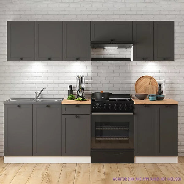 Summer 7 Unit Kitchen Cabinets Set 230cm - Graphite