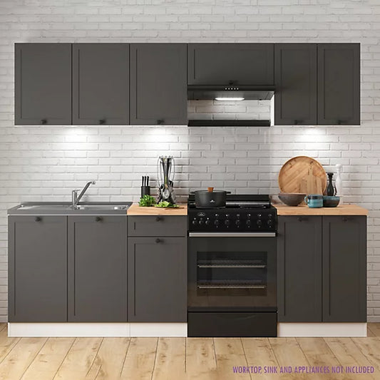 Summer 7 Unit Kitchen Cabinets Set 230cm - Graphite