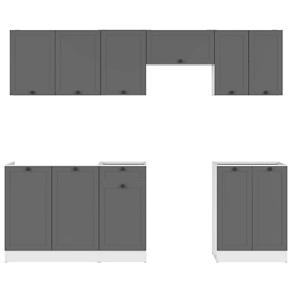 Summer 7 Unit Kitchen Cabinets Set 230cm - Graphite