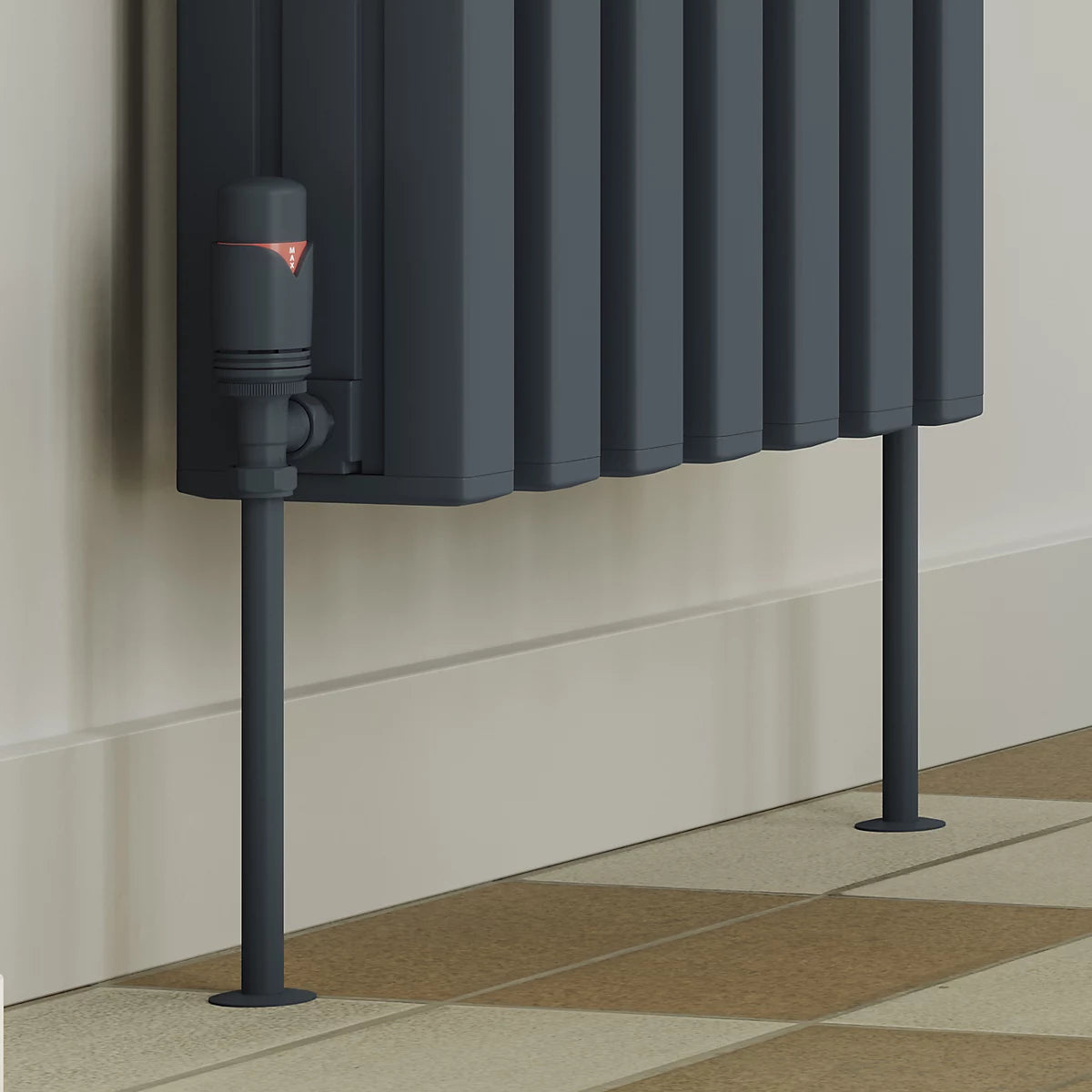 UK Radiators Matt Radiator Pipe Covers 300mm Anthracite Talus