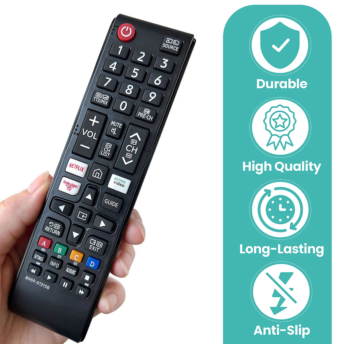 Universal Samsung Infrared TV Remote Control - 17.5cm x 4.5cm