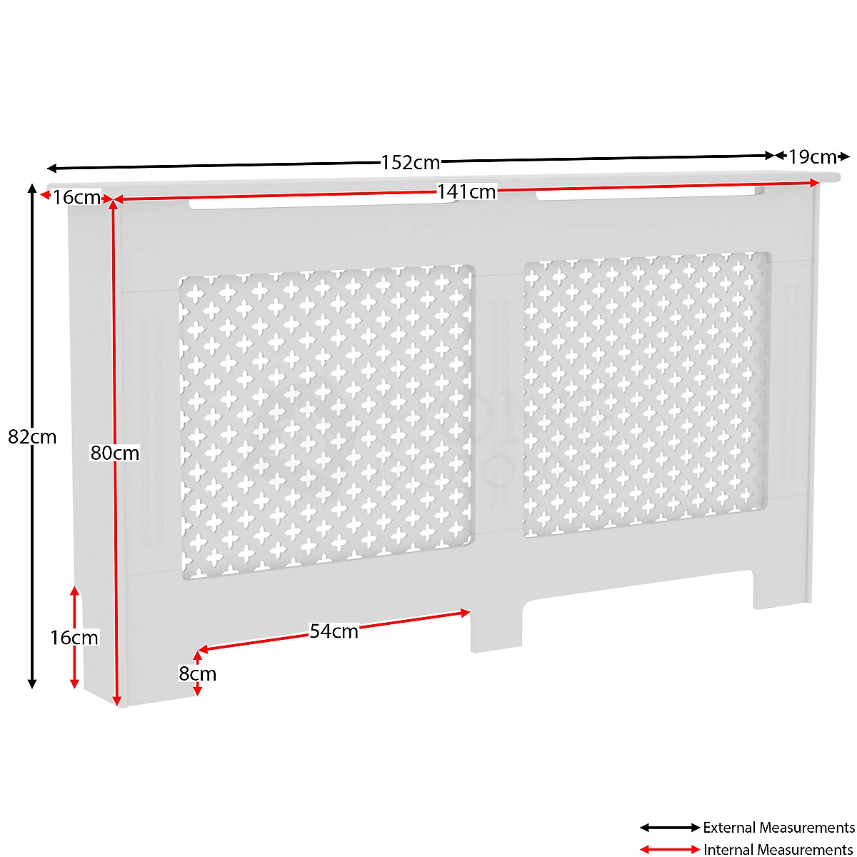 Vida Designs Oxford Large White Radiator Cover